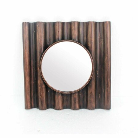 HOMEROOTS Traditional Panpipe-like Wooden Cosmetic Mirror 274586